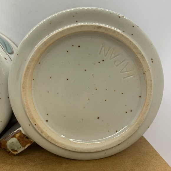 Speckled Stoneware Sunflower Mugs Set of 2 Made in Japan - Picture 7 of 11